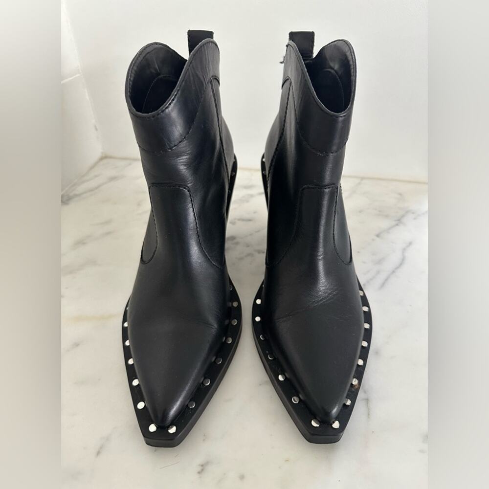 Rebecca Minkoff Black Studded Pointed Toe Ankle Boots